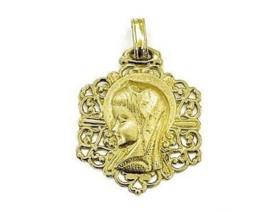 Medalla Comunión Virgen niña Oro 00-8748